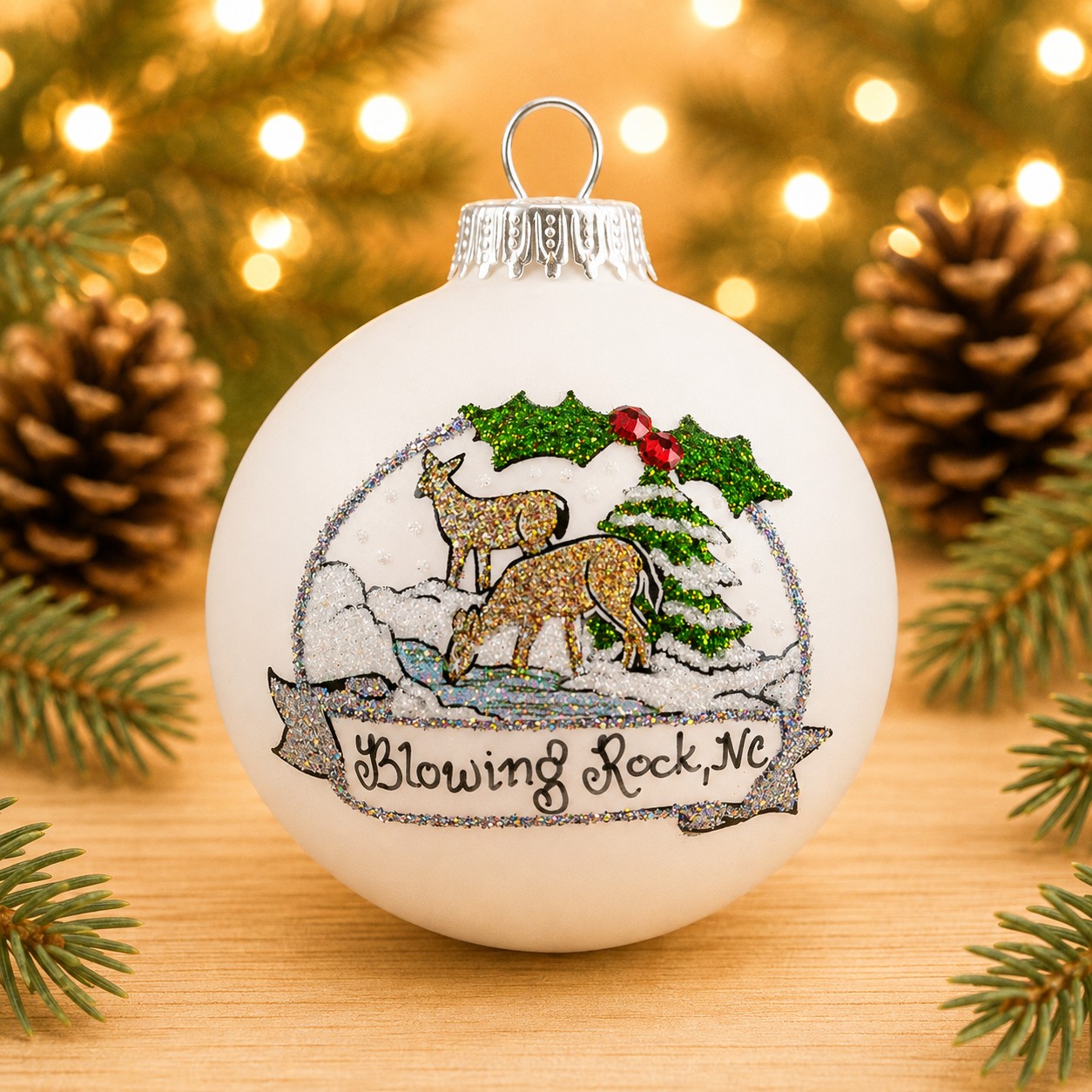 Blowing Rock Winter Deer Ornament